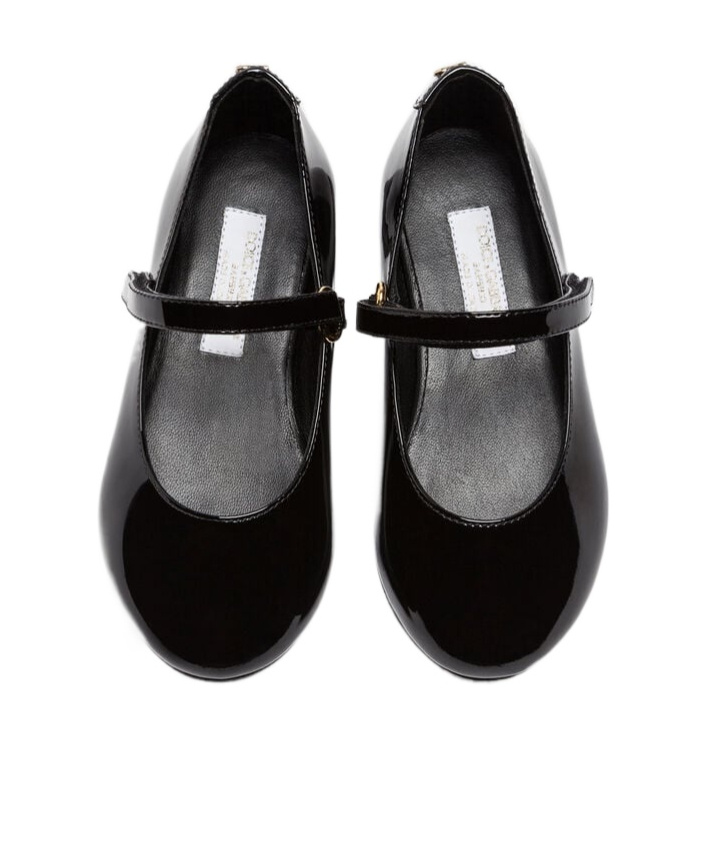 Dolce & Gabbana Round-head Flat Shoes In Black