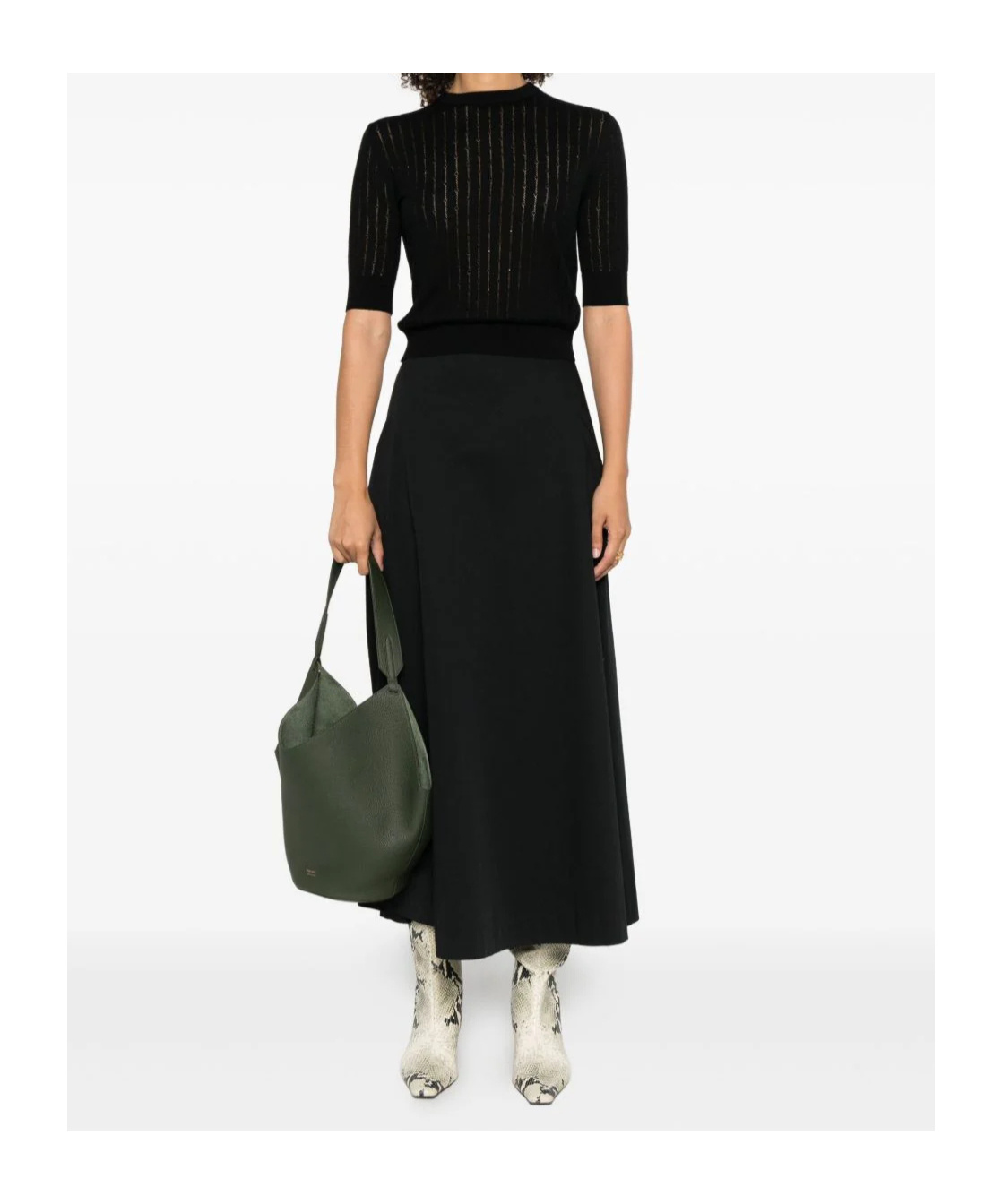 Max Mara Crew Neck Sweater In Black