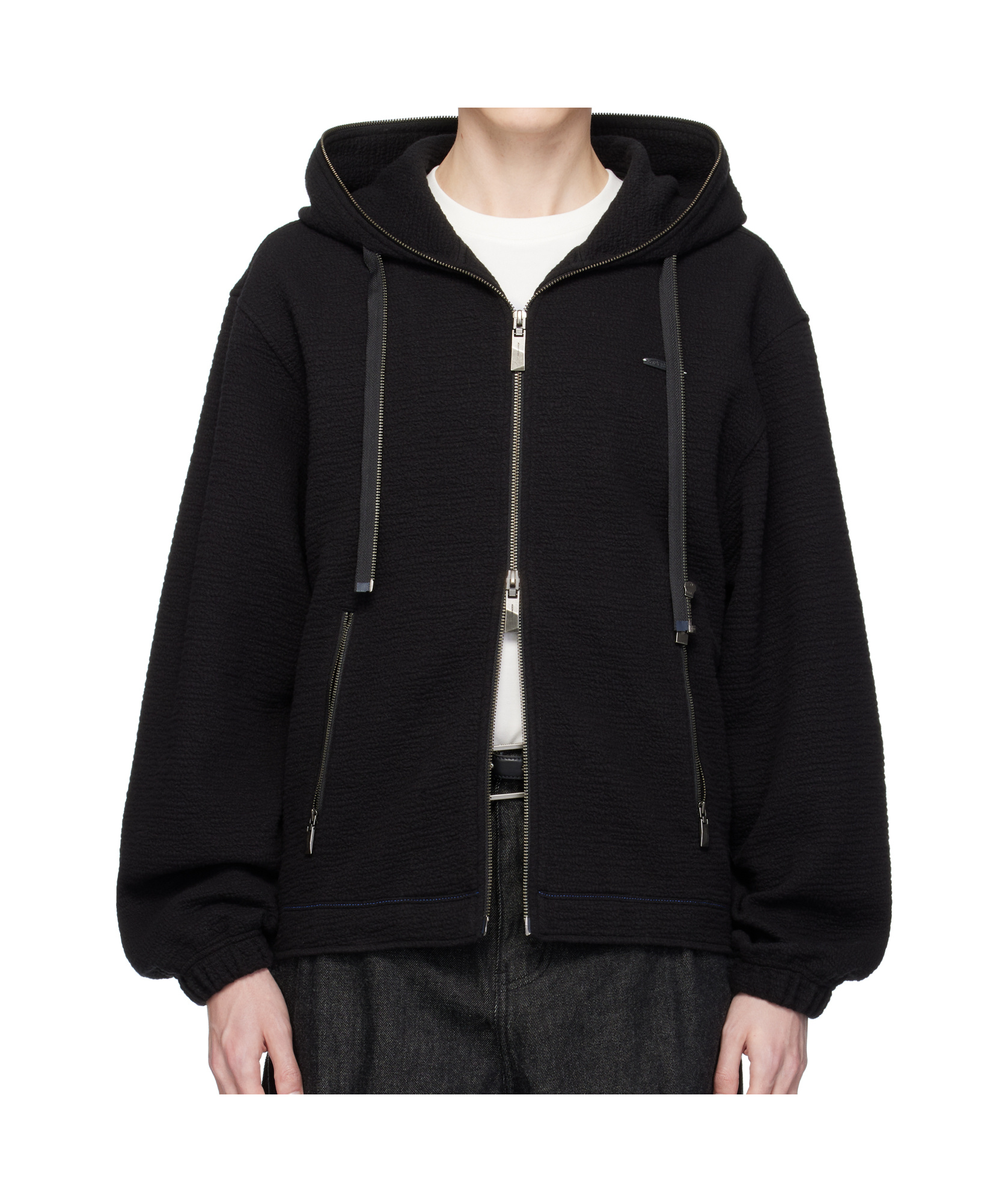 Ader Error Long-sleeved Hooded Sweatshirt In Black