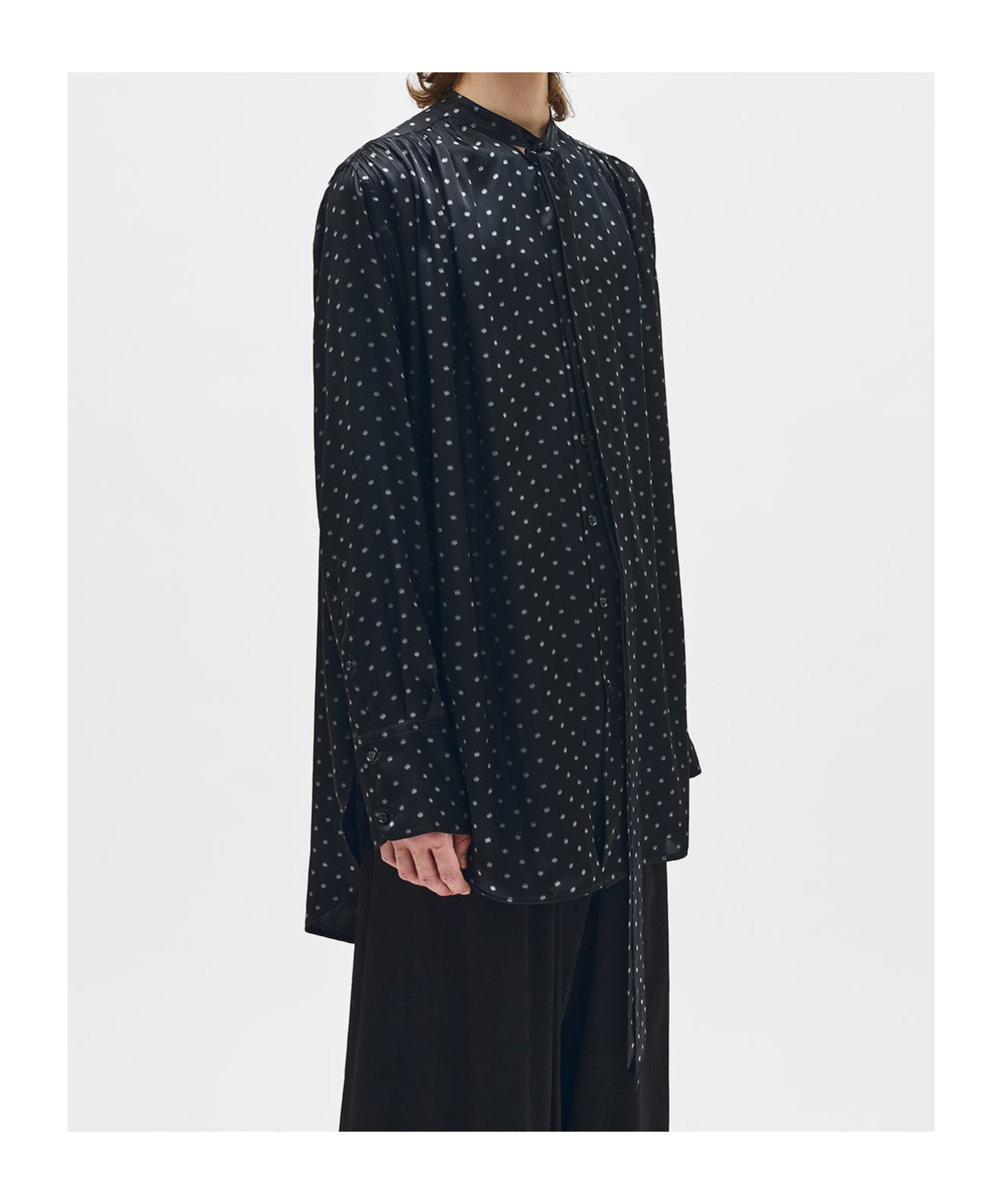 Ann Demeulemeester Solan Comfort Stand Collar Shirt In Black