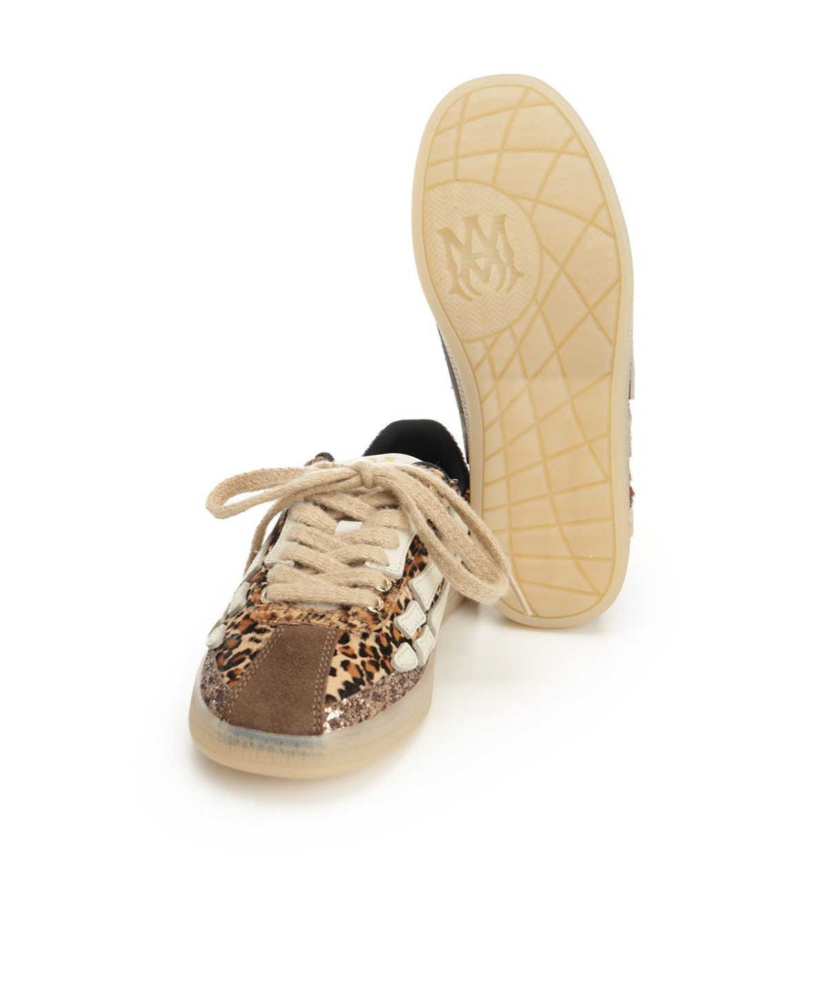 Amiri Leopard Pacific Bones Low-top Womans Sneakers In Brown