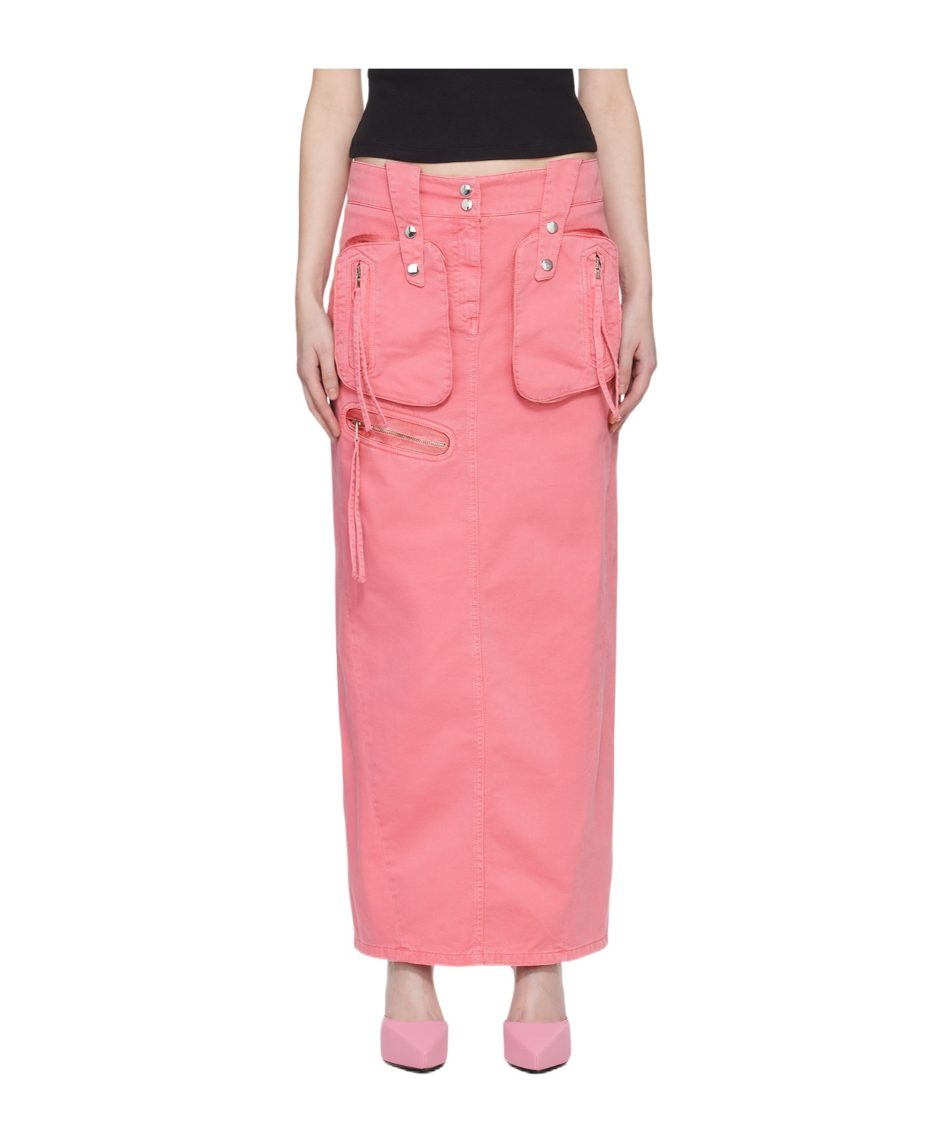 Blumarine Split Detail Skirt In Pink