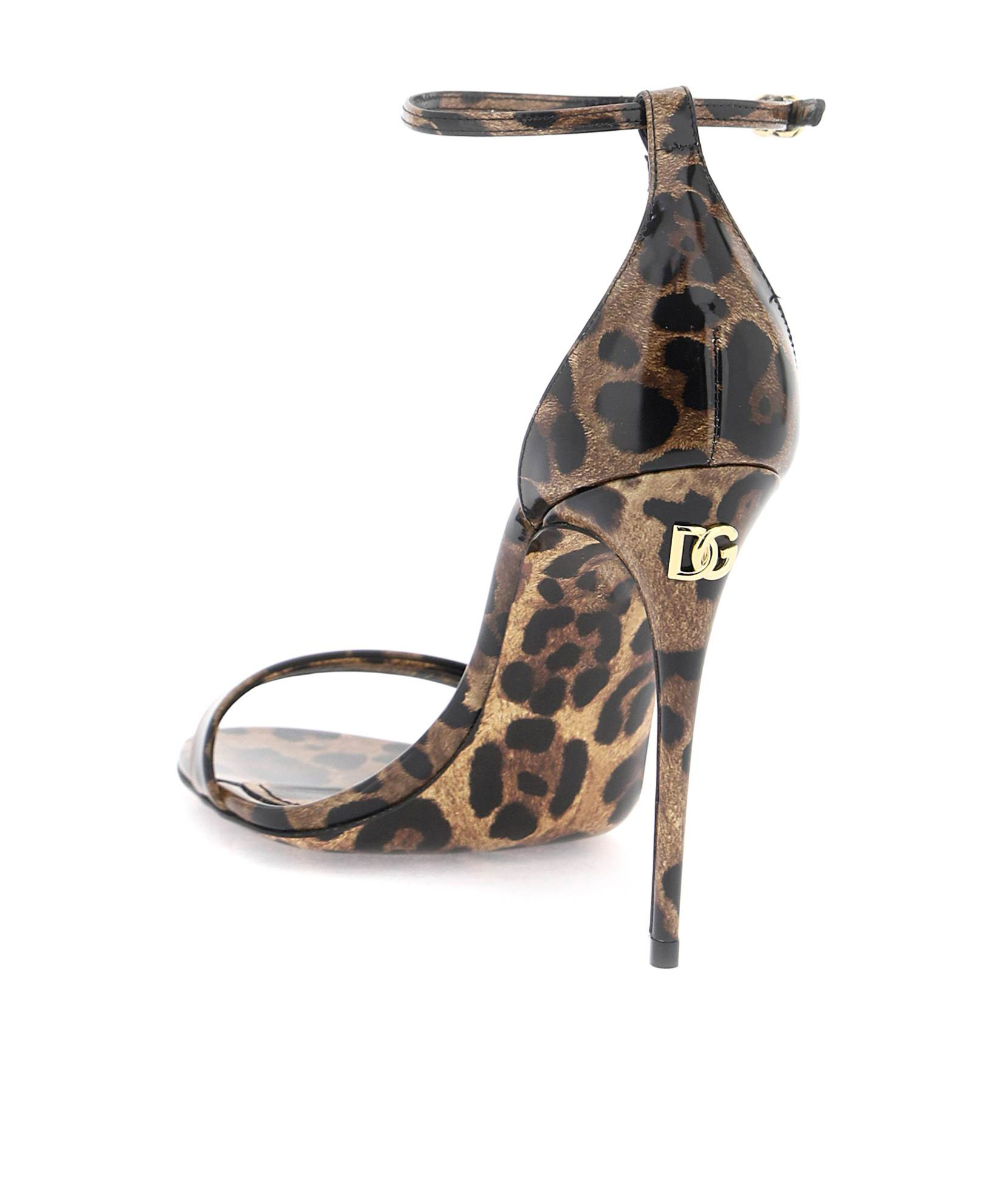 Dolce & Gabbana 105mm Keira Patent Leather Sandals In Black
