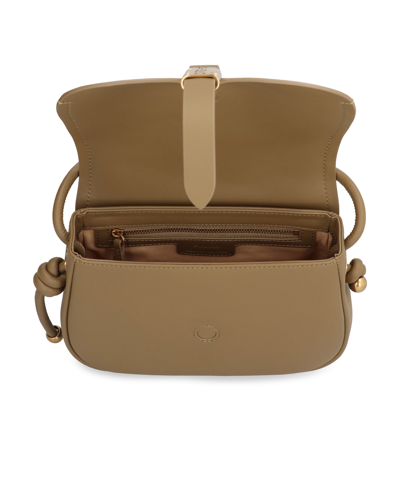 Shop Pinko Flip Shoulder Bag In Brown