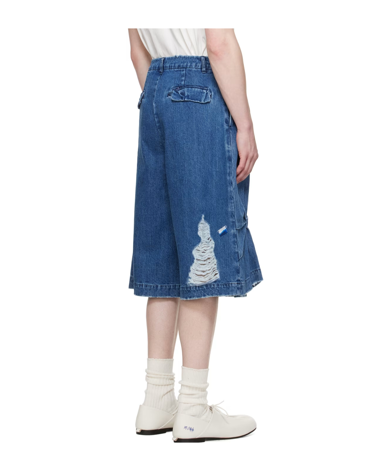 Ader Error Low-rise Zipper Shorts In Blue