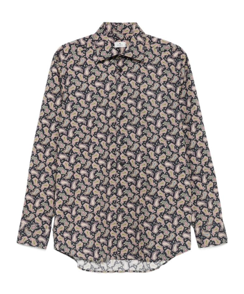 Etro Roma Paisley Print Shirt In Brown