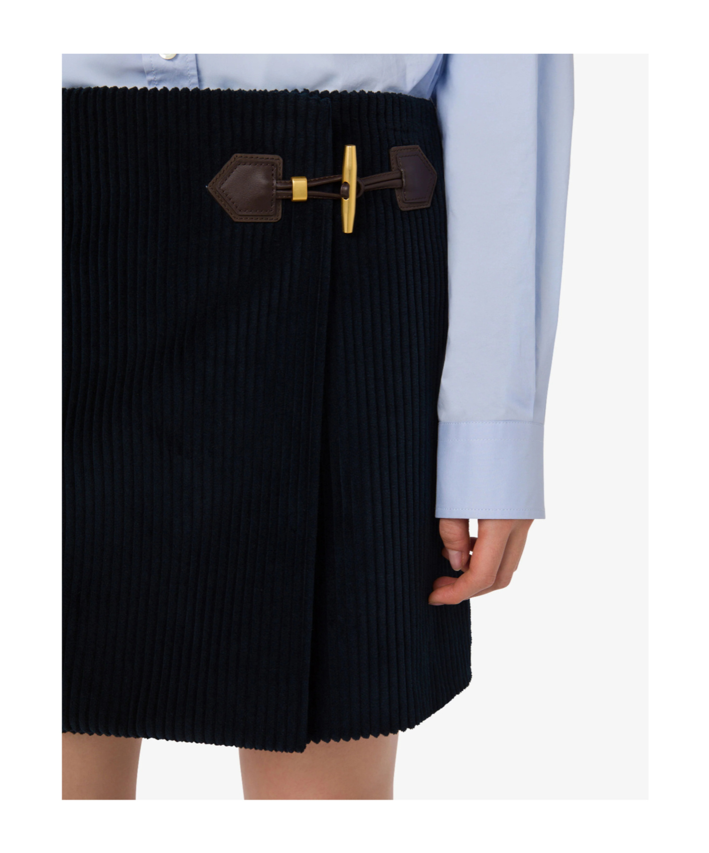 Moschino Buckle-wrap Mini Skirt In Blue