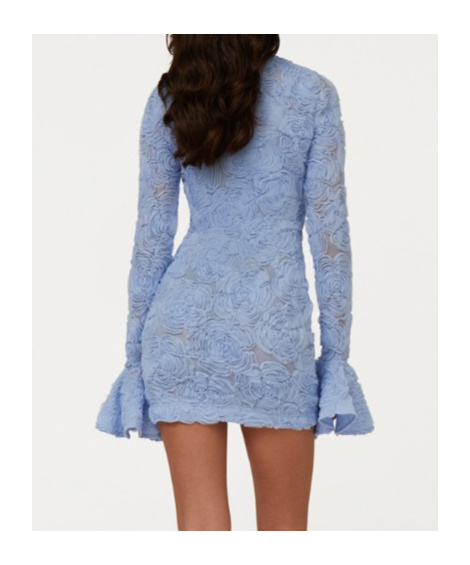 ROTATE BIRGER CHRISTENSEN FLORAL-APPLIQUÉ MESH MINI DRESS