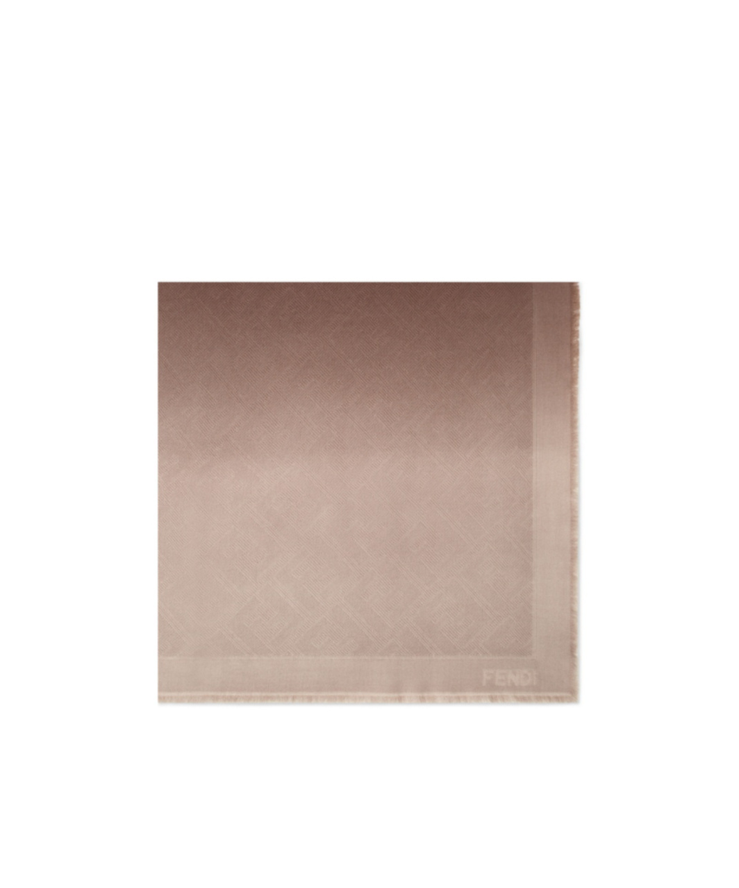Fendi Ff Jacquard Frayed-edge Scarf In Nude