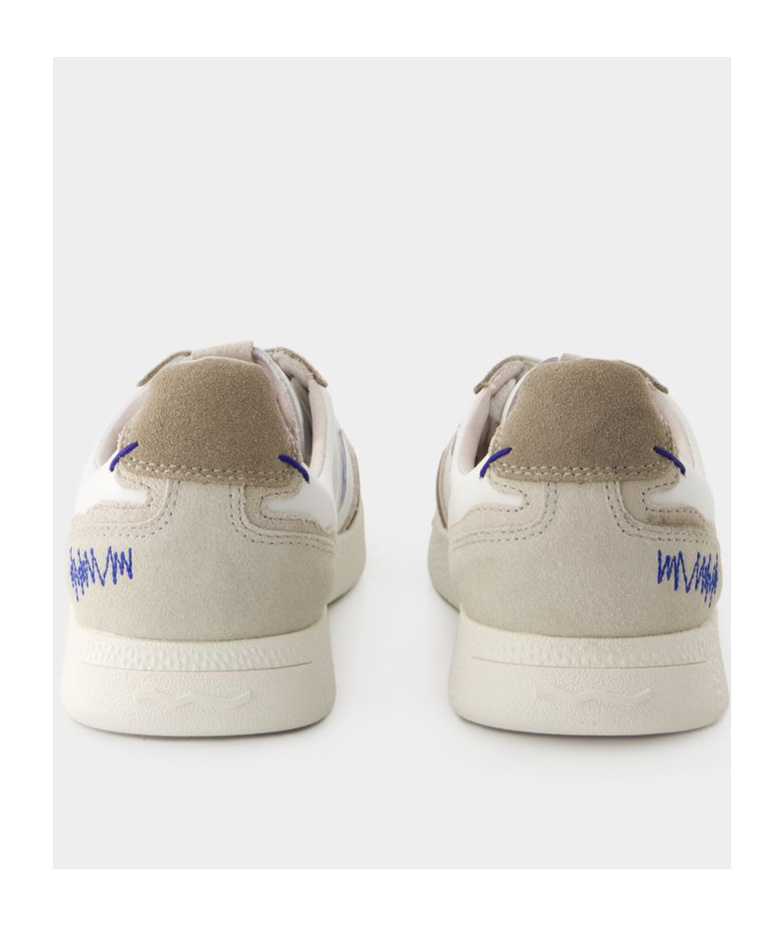 Ader Error Raff Logo-embroidered Leather Sneakers In White