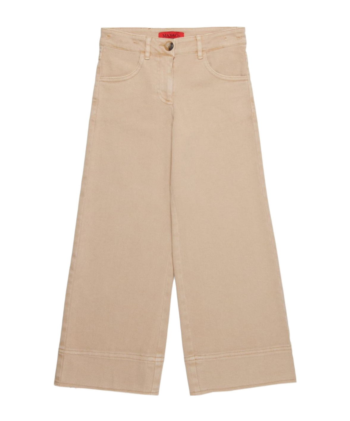 Max & Co Logo-patch Trousers In Nude