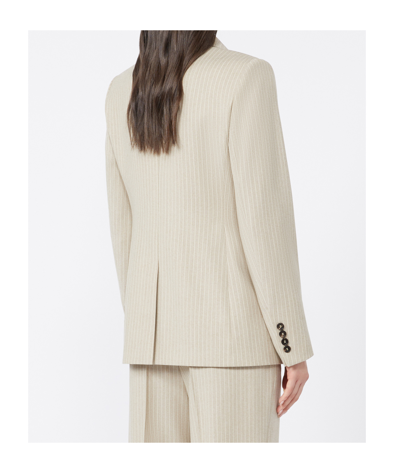 Max Mara Double-breasted Flannel Blazer In Neutral