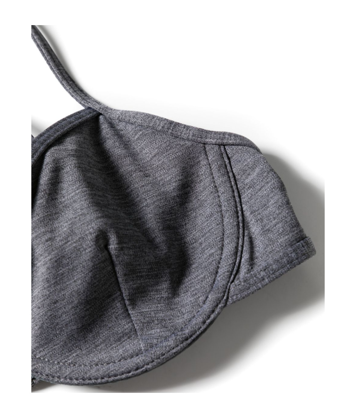 Totême Mélange-effect Bikini Top In Gray