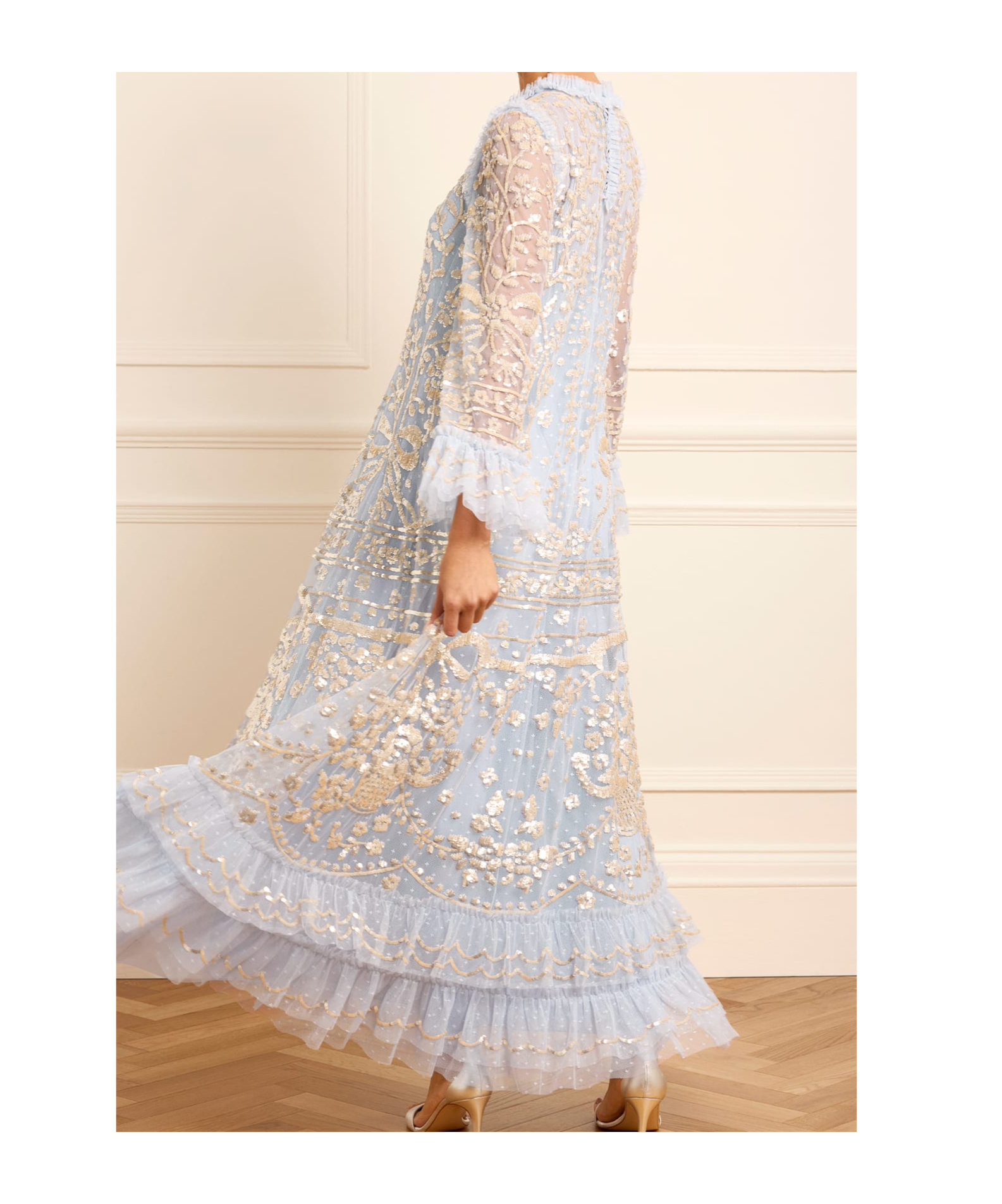 Needle & Thread Sequin Dress In White