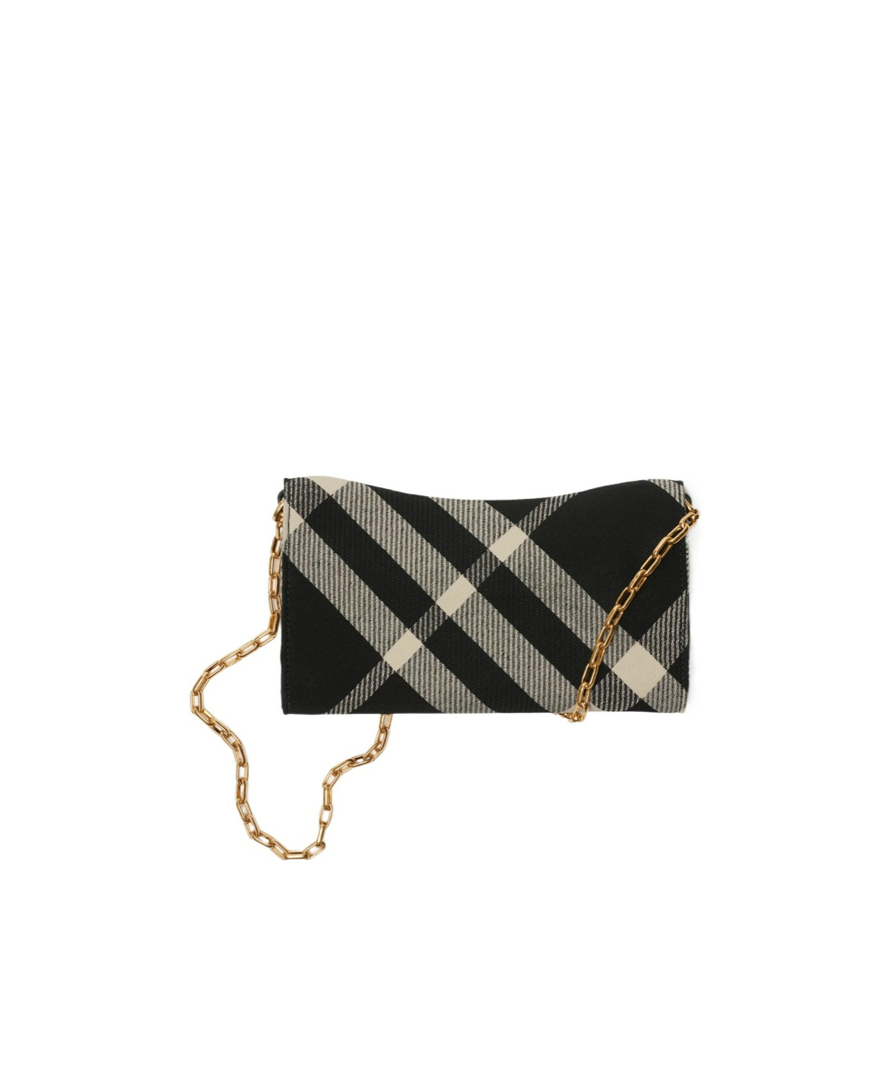 Burberry Rocking Horse Chain Strap Wallet In Black