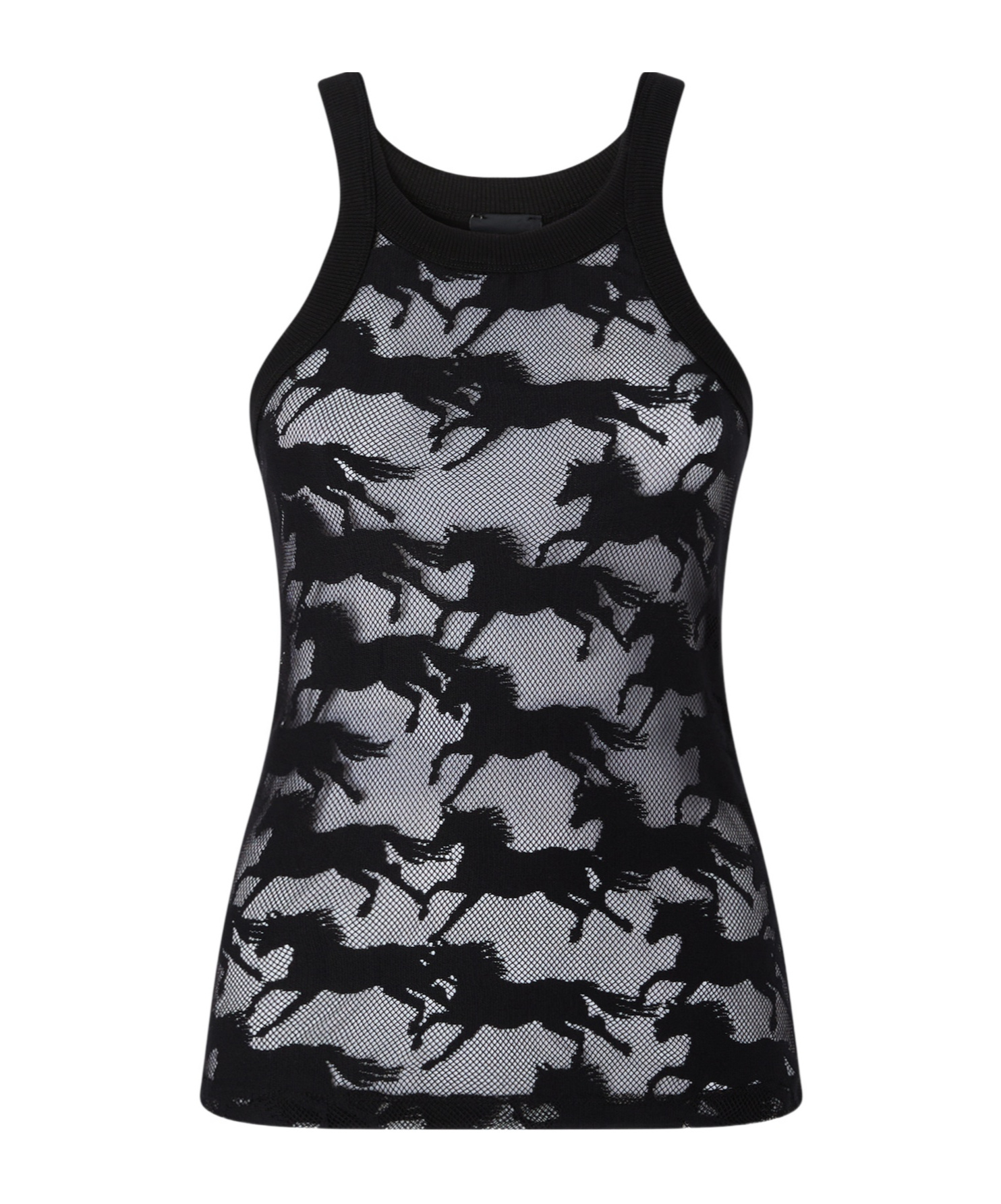 Shop Pinko Horse-motif Tank Top In Black