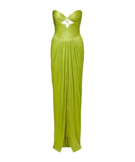 Maria Lucia Hohan Stephanie Metallic Silk Tulle Gown In Green