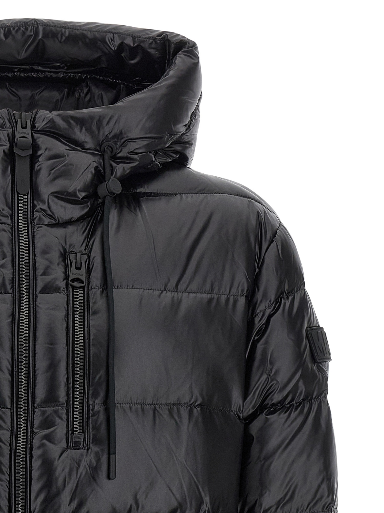 Mackage Long-sleeved Hooded Cotton Jacket In Black
