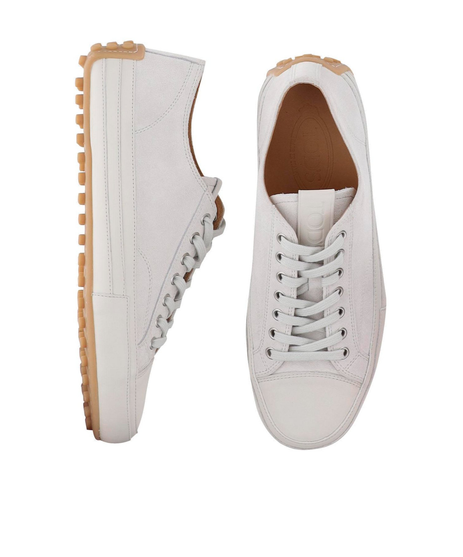 Tod's Suede Leather Sneakers In Gray