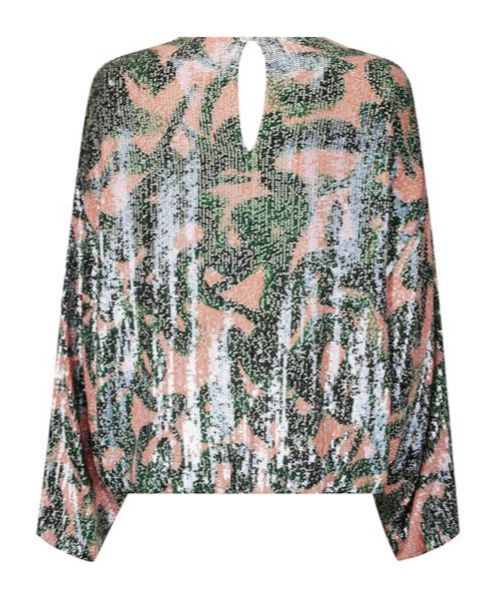 DRIES VAN NOTEN DRIES VAN NOTEN SQUINNED JACQUARD CREWNECK BLOUSE