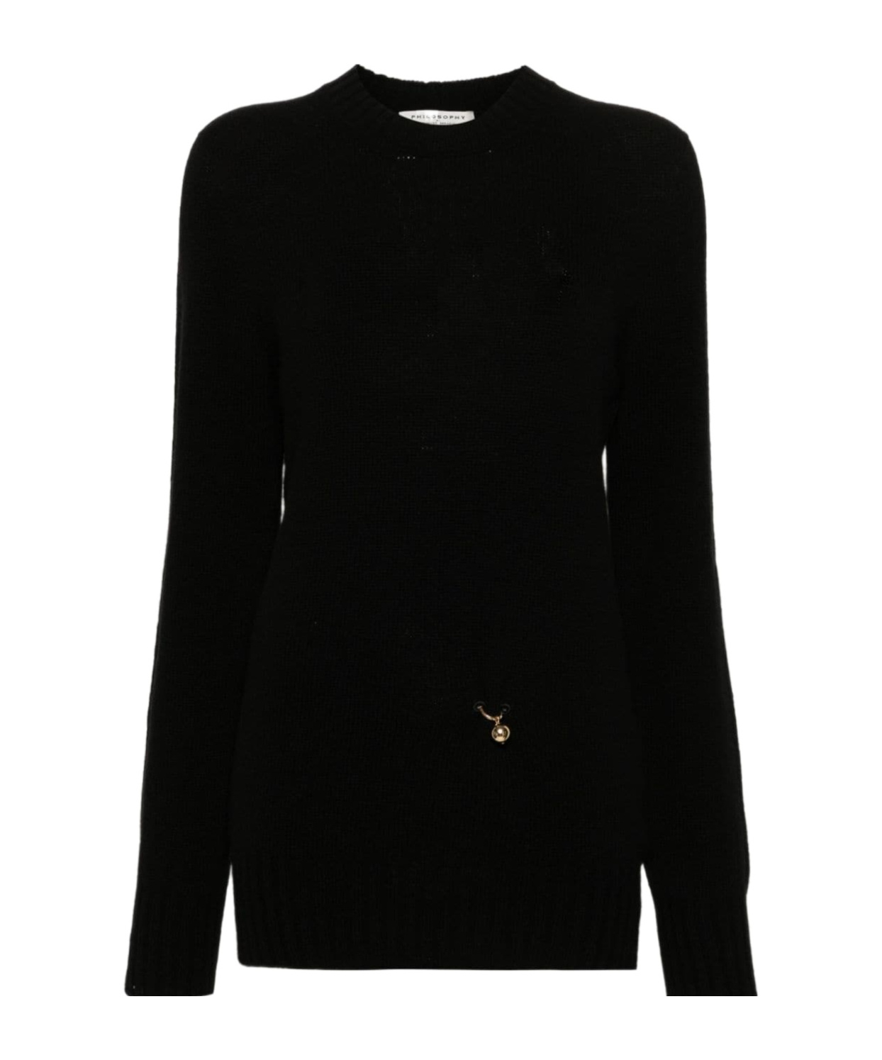 Philosophy Di Lorenzo Serafini Wool And Cashmere Blend Knit Sweater In Black