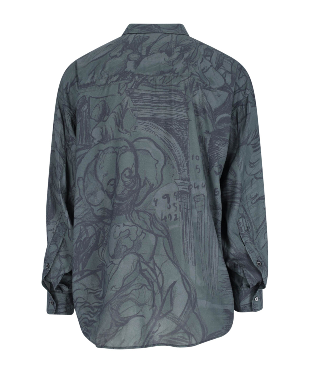 Magliano Casual Shirt With Graphic Print And Front Pocket In Gray