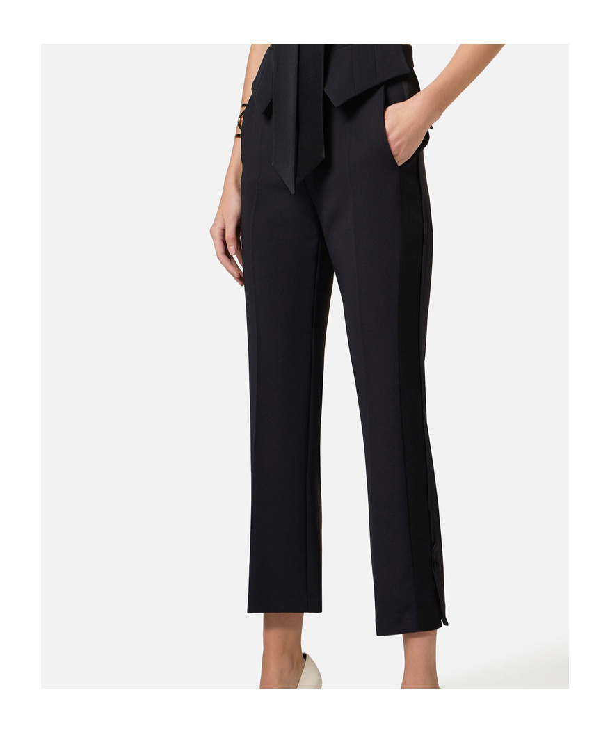 Elisabetta Franchi Women's Cropped Flared Trousers In Black