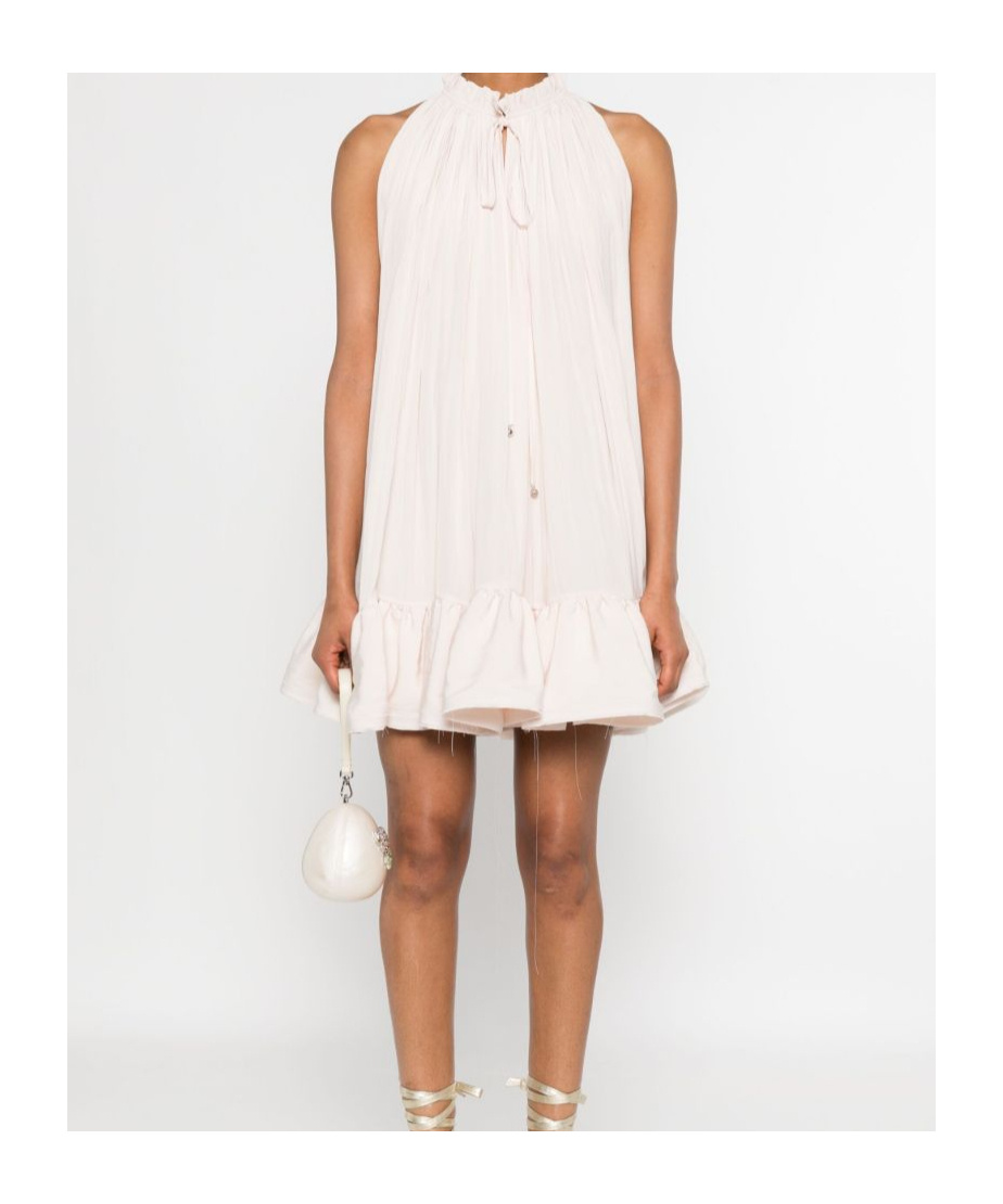 Lanvin Frill-neck Ruffled Mini Dress In White