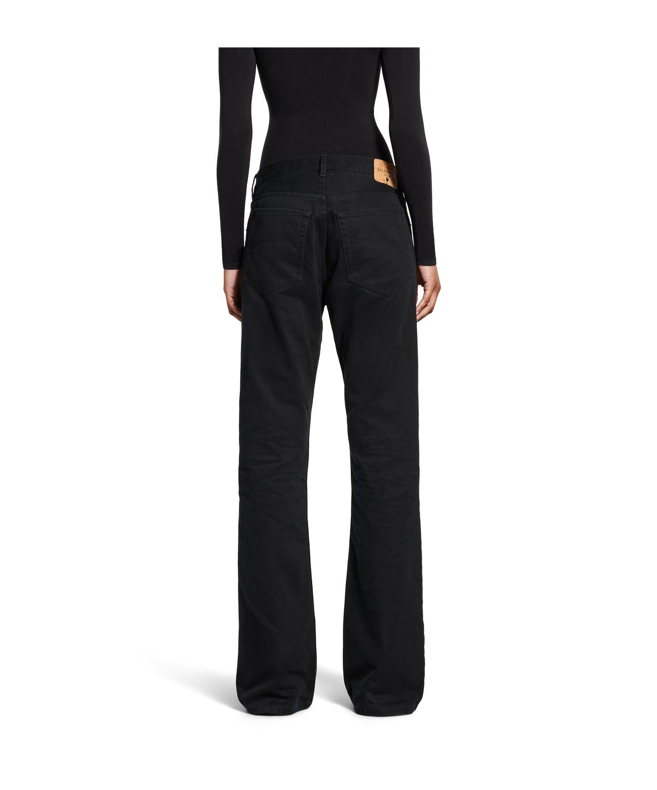 Balenciaga Black Low Waist Straight Jeans In Black
