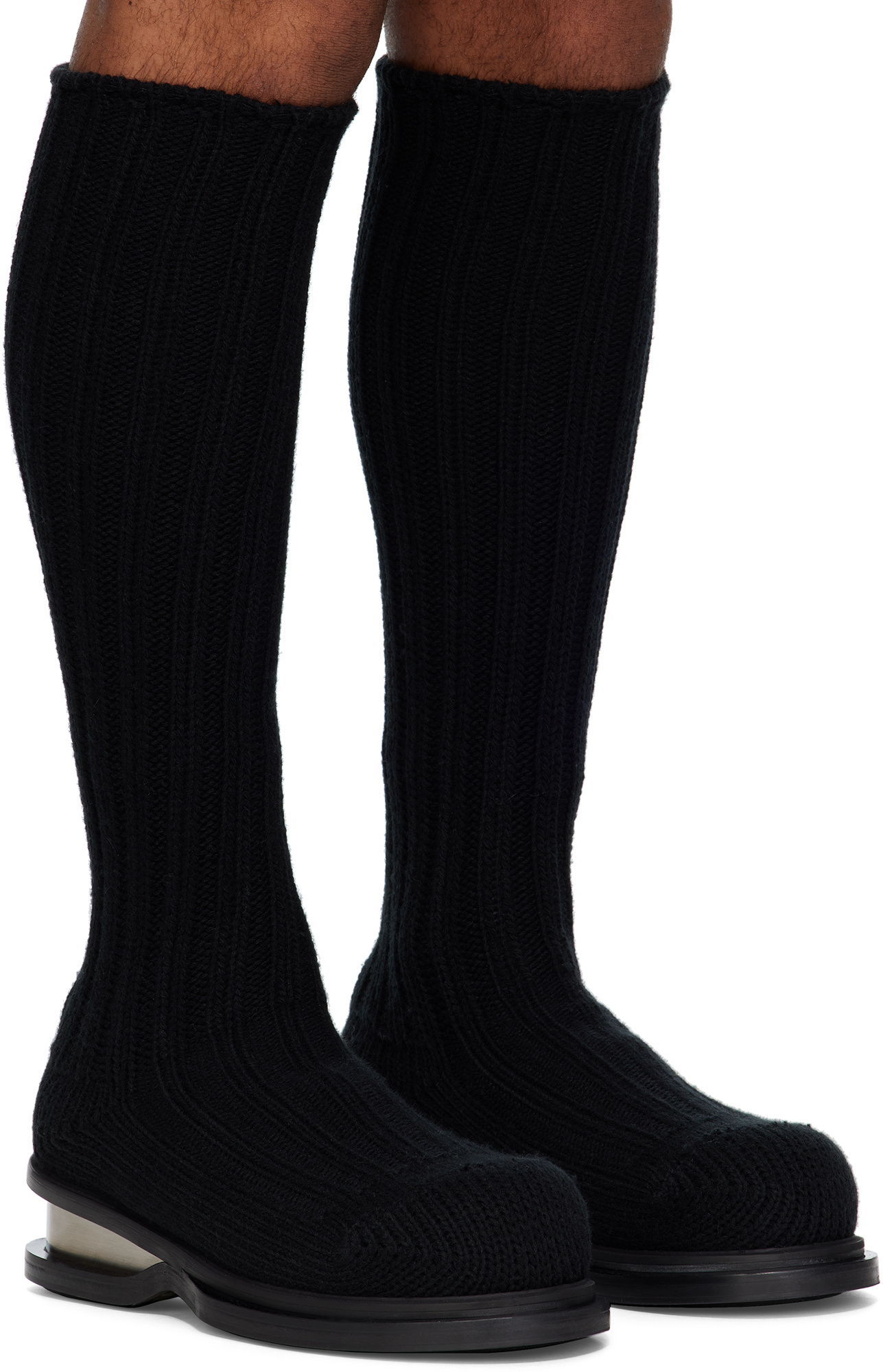 Egonlab Round-toed High Boots In Black