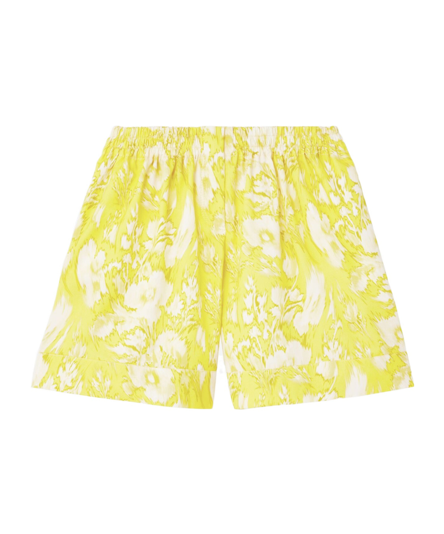 Alexander Mcqueen Warped Floral Shorts In Yellow