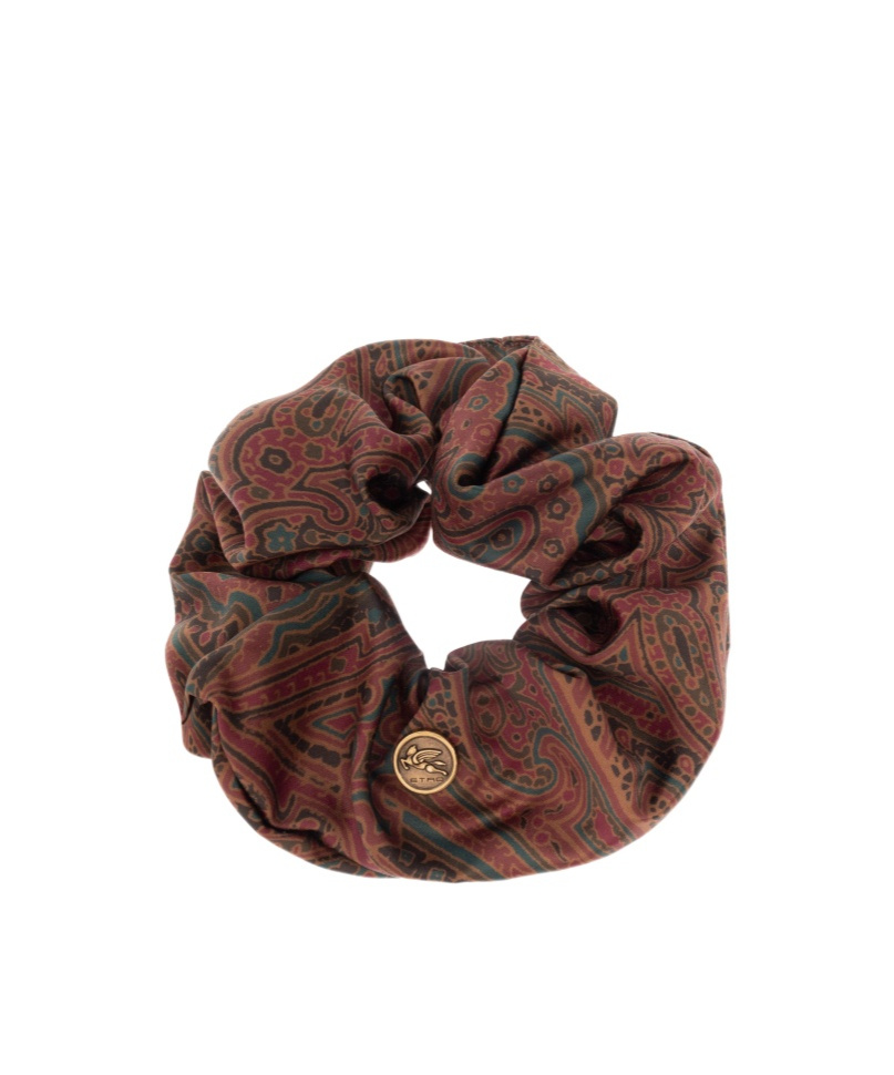 Etro Paisley-print Scrunchie In Yellow