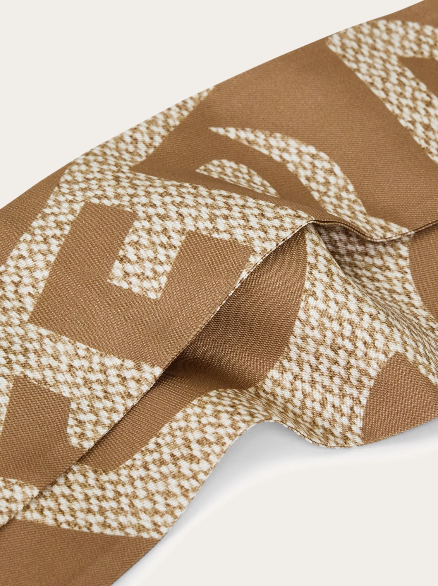 Ferragamo Venna Print Silk Headband In Brown