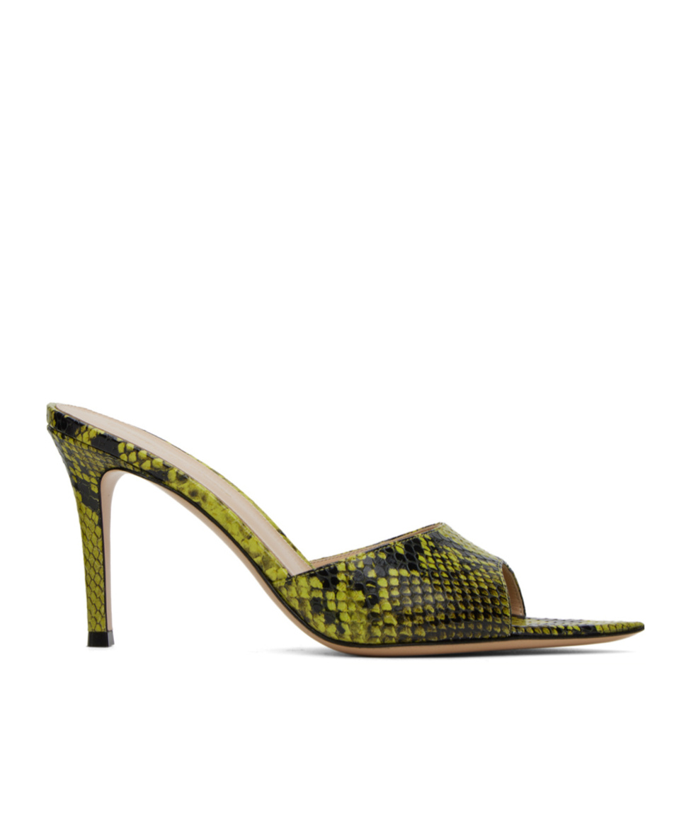 GIANVITO ROSSI SNAKE-STRIPED POINTED HIGH-HEELED SANDALS