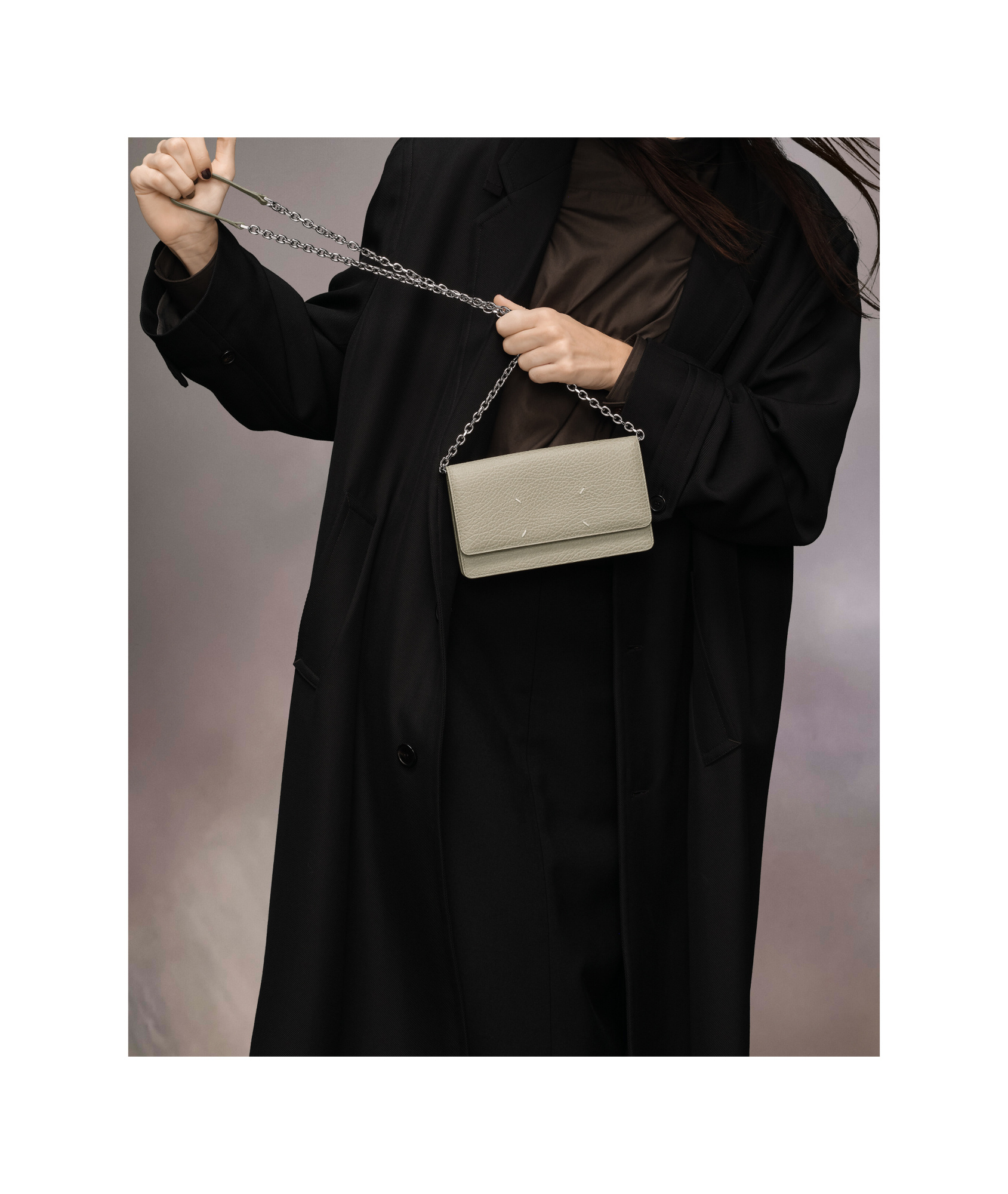 Maison Margiela Medium Wallet-on-chain In Nude