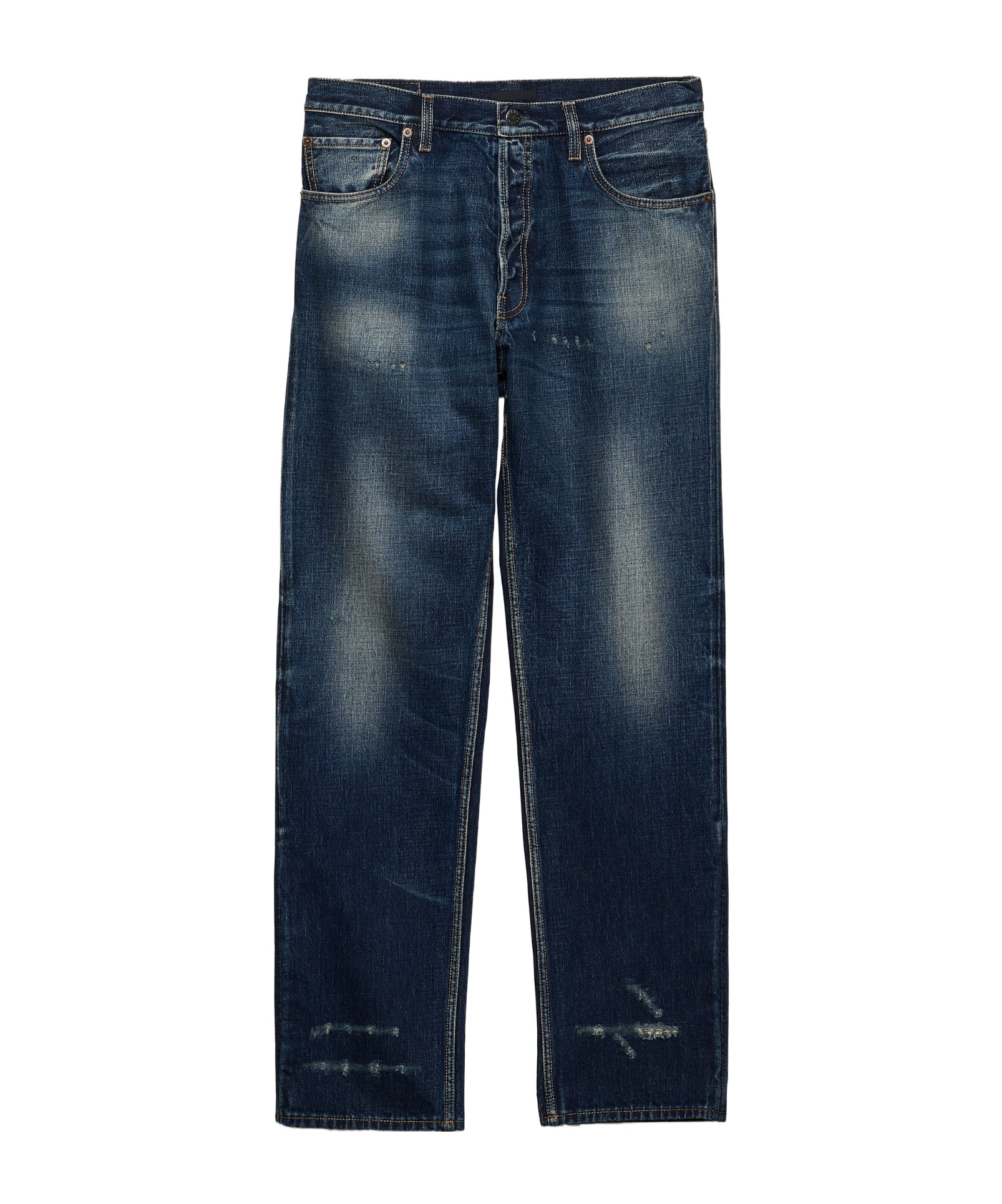 Prada Regular Washed Denim Jeans In Blue