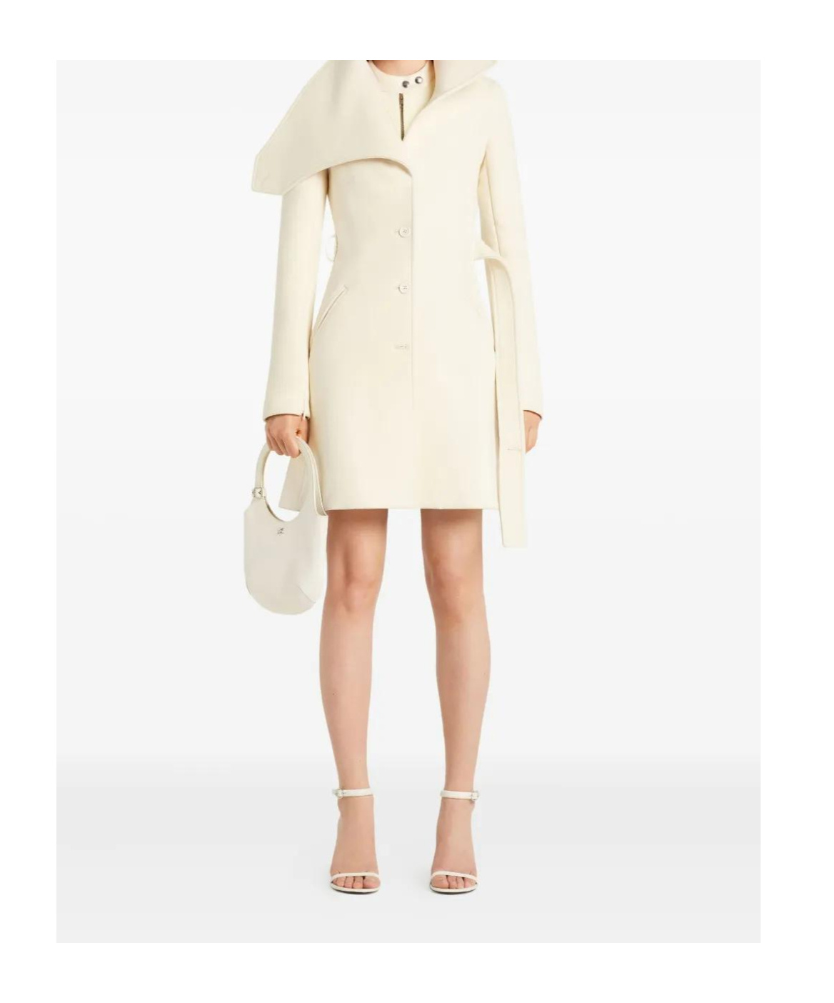 Courrèges Asymmetrical-collar Coat In White