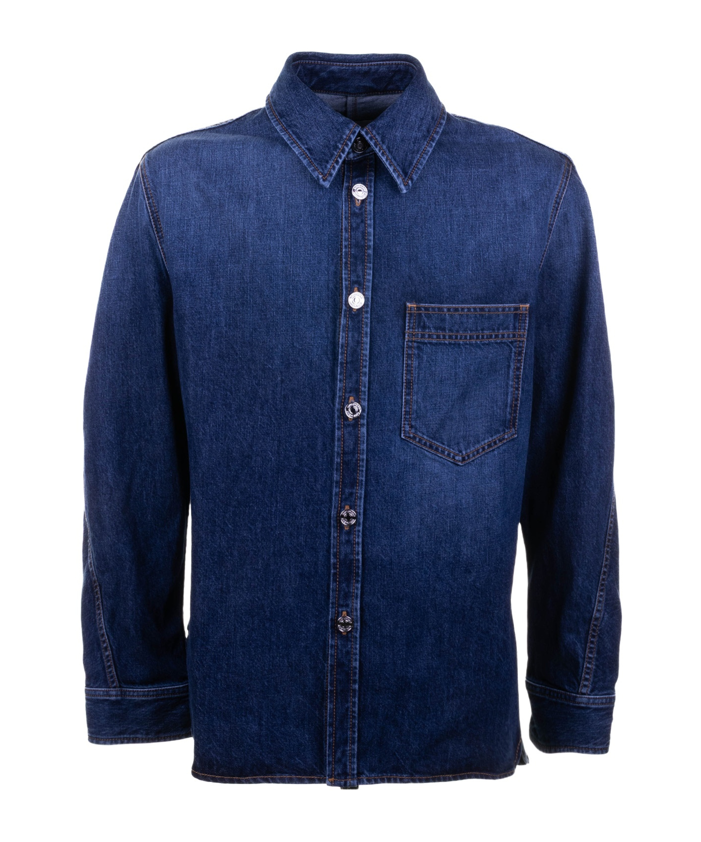 Givenchy Patch-pocket Denim Shirt In Blue