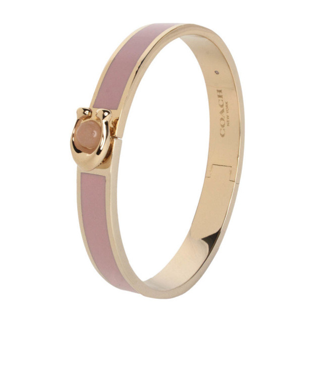 Coach C Hinged Bangle Bracelet In Yellow