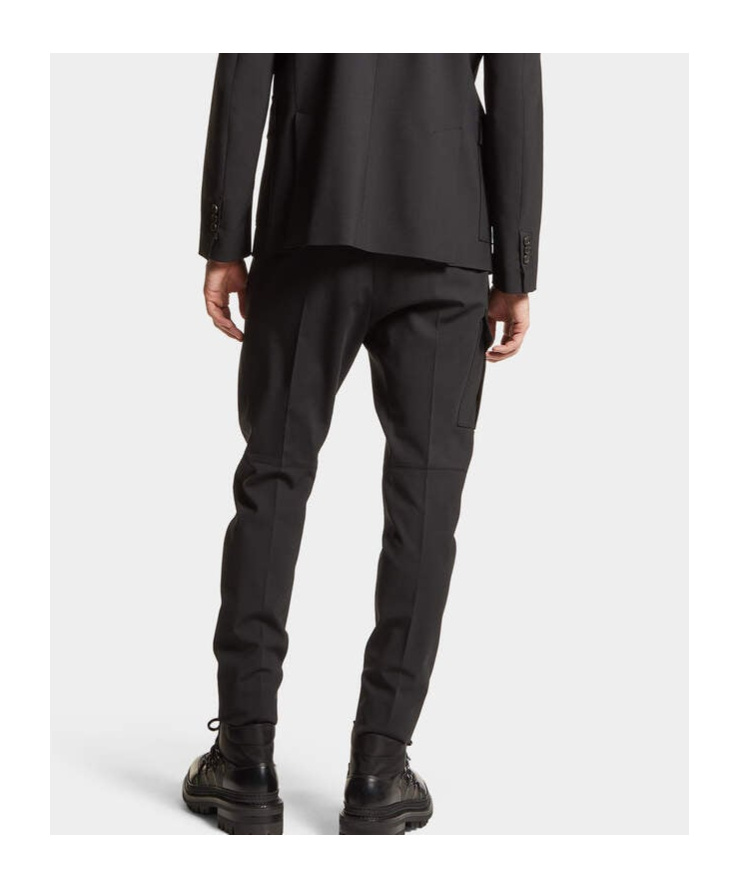 Dsquared2 Tapered Cotton Cargo Trousers In Black