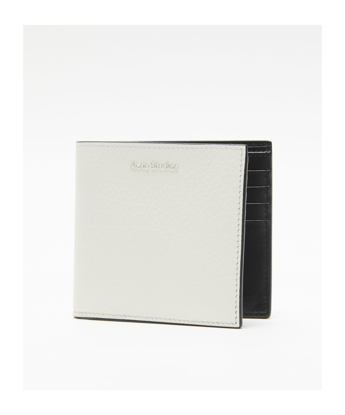 Acne Studios Bi-fold Leather Wallet In White