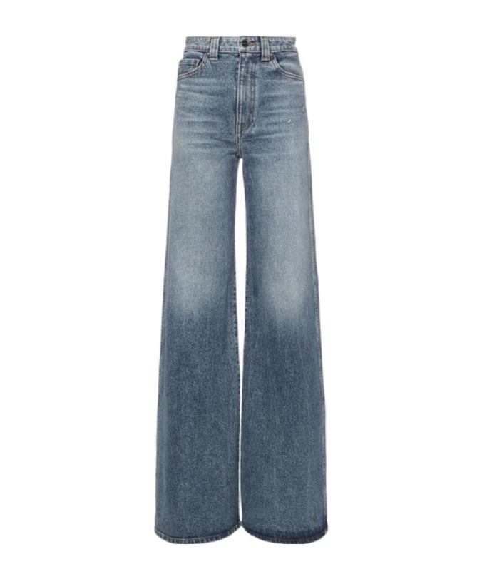 Khaite Dane Denim High Rise Jeans In Blue