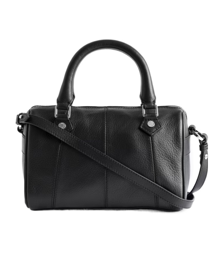Zadig & Voltaire Xs Sunny Vibe Grained-leather Tote Bag In Black