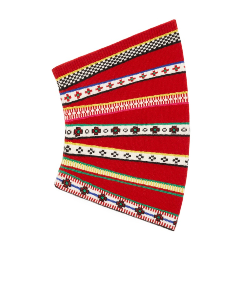 Kenzo Intarsia Knitted Snood In Red