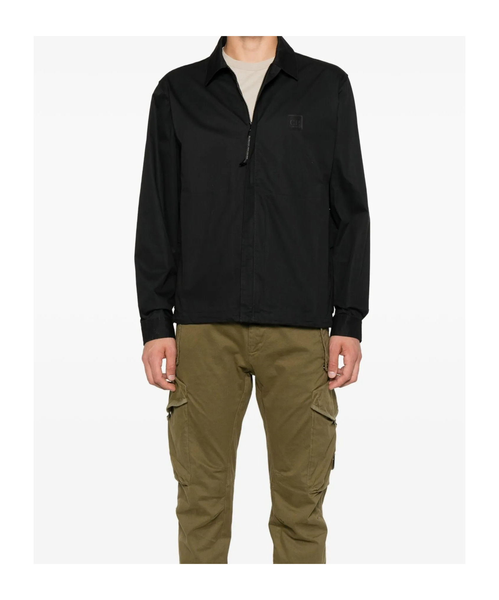 C.p. Company Cp Company Overshirt In Gabardine In Black