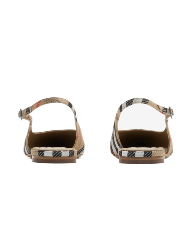 Burberry Check Birdie Slingback Ballerina Flats Women In Sand
