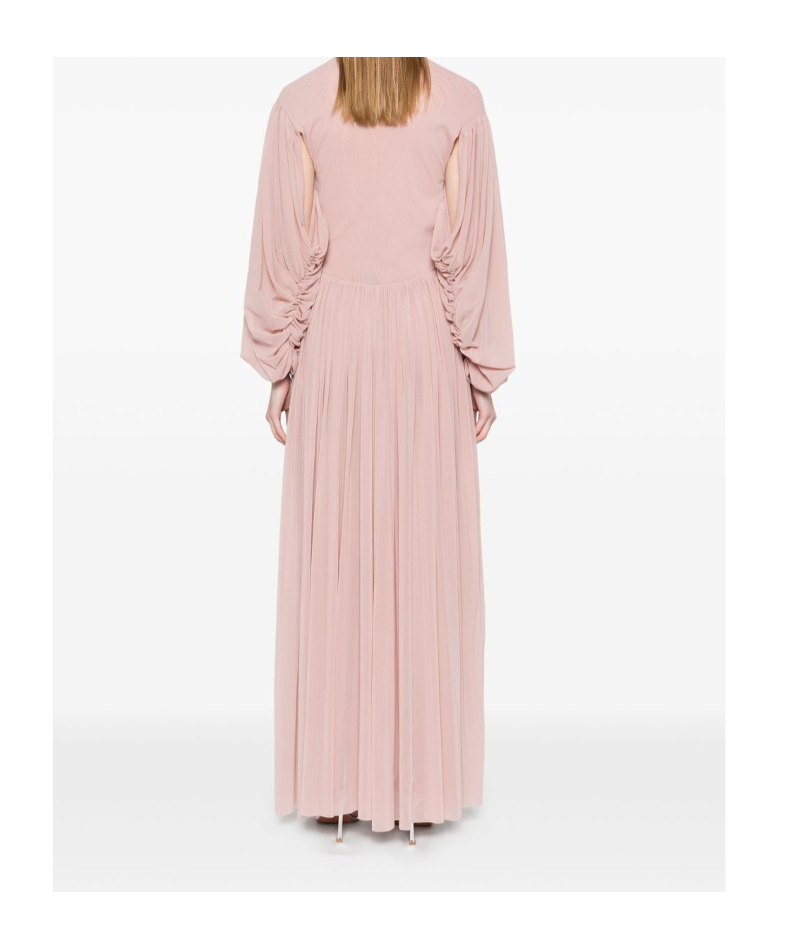 Philosophy Di Lorenzo Serafini Blush Pink V-neck Maxi Dress  In Pink