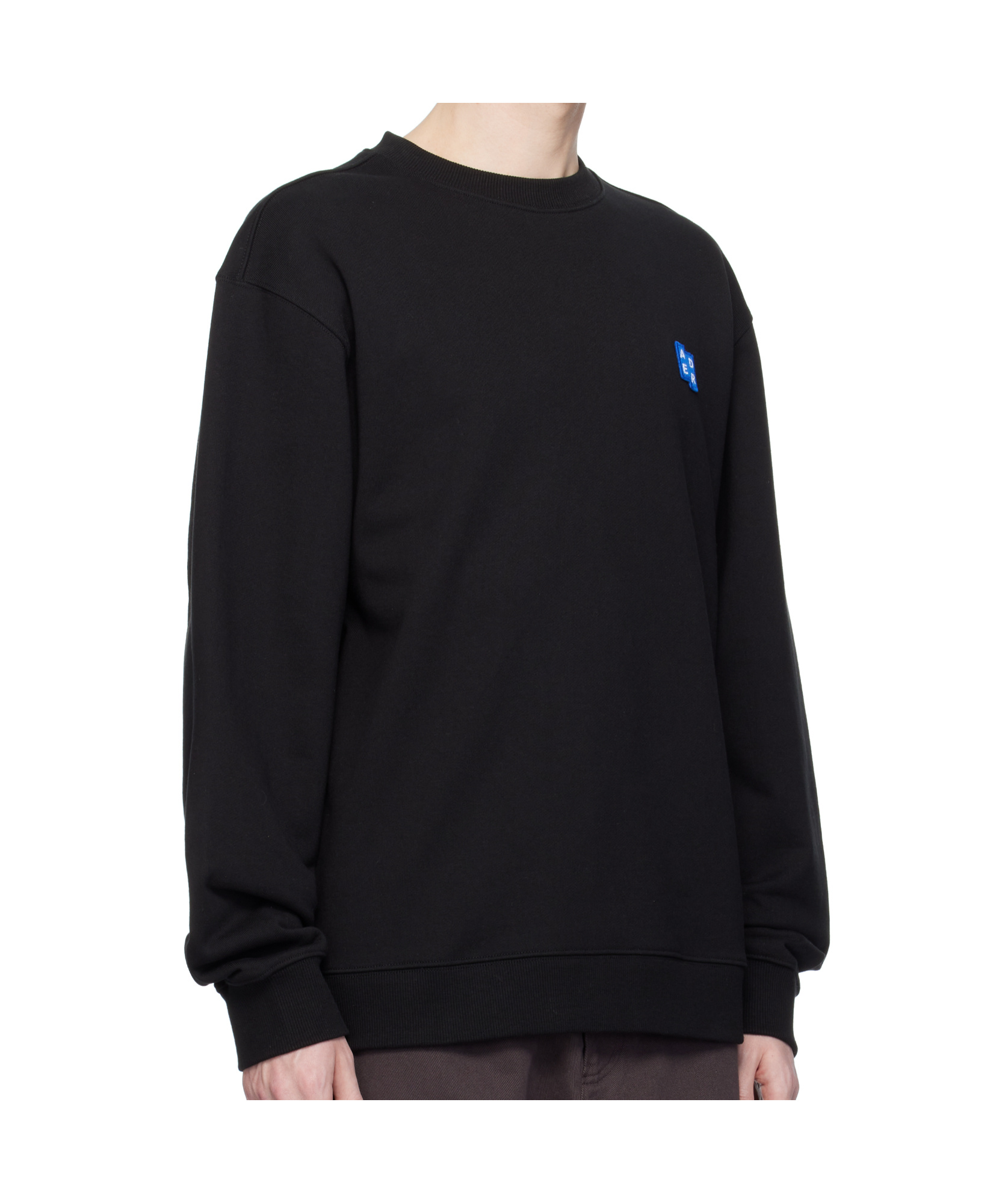 Ader Error Round Neck Pullover Woolen Sweater In Black