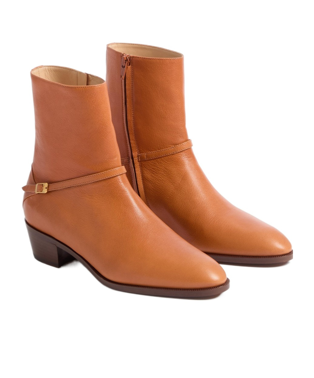 Valentino Pat Ankle Boot In Kidskin In Brown