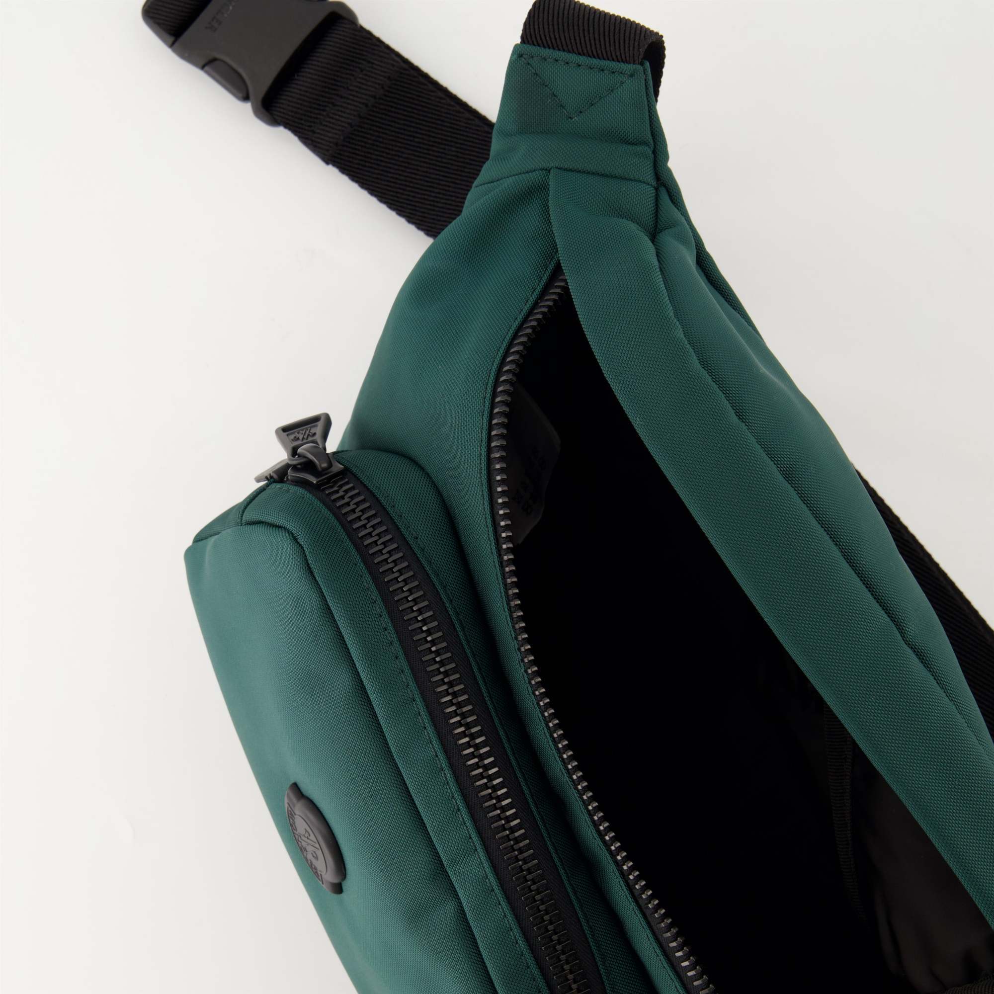 Moncler Green Crossbody Bag With Logo Patch On The Front And Adjustable Shoulder Strap In Tech Fabri In Green